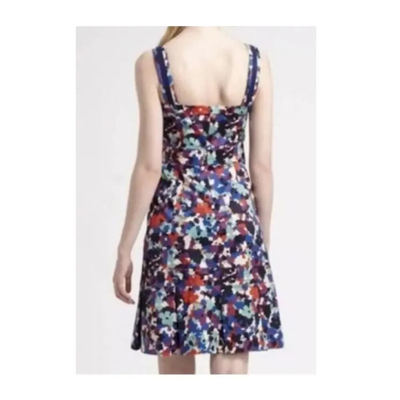 NWT Tory Burch Berdine Abstract Floral Logo Print Dress Amethyst Duriez Size 10 - Picture 3 of 10